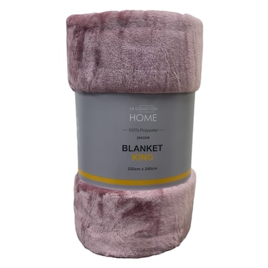 LA Collection 280 GSM Polyester Blanket King Deep Mauve 220x240cm 1552g