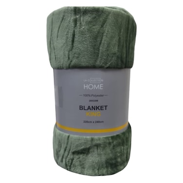LA Collection 280 GSM Polyester Blanket King Green 220x240cm 1552g