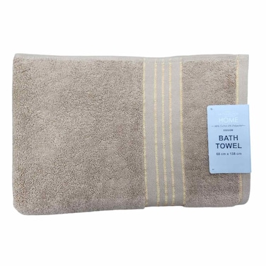 لا كولكشن منشفة حمام 550 GSM من القطن الخالص والبوليستر موديل 55004110 مقاس 68 × 138 سم - بيج داكن