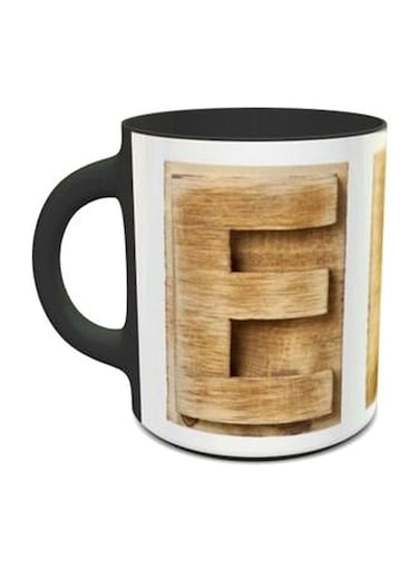 Alphabet E Design 249 Mug Grey/Brown/White