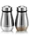 Khazna Salt and Pepper Shakers Set - Salt Shaker with Adjustable Pour Holes - 304 Stainless Steel Glass Spice Dispenser Refillable Perfect for Black Pepper, Kosher, and Sea Salts - Seasoning 2 Pcs