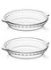 Sweejar Glass Pie Pan for Baking(2 pack), 8.5 Inches Round Baking Dish for Dinner, Non-Stick Pie Plate with Soft Wave Edge for Apple Pie, Pumpkin Pie, Pot Pies