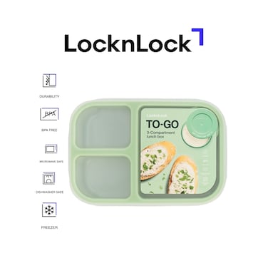 LocknLock To Go Lunchbox 980ml &ndash; Mint, Leak-Proof, Microwave &amp; Freezer Safe