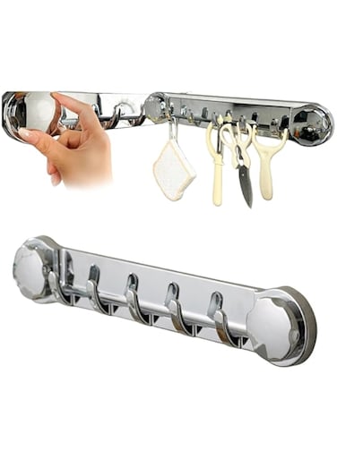 KASTWAVE Versatile Bathroom Wall Hooks with Strong Adhesive and Suction Cups for Efficient Storage and Organization