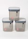 Fusion Plastic Food Storage Containers for Kitchen Set Of 3 Pieces Grey - 750 Ml