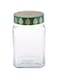 AKDC Square Glass Storage Jar With Colourfulid - Durable And Stylish M495