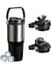 24 oz Ceramic Coated Tumbler with Straw Lid, 18/10 Stainless Steel Vacuum Tumblers, Leakproof Double Walled Iced Car Cup with Handle &amp; Tea Infuser&amp; Dishwasher Safe, for Hot &amp; Cold Drinks, Black