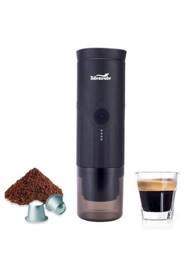 Takeawake Portable Espresso Coffee Machine, Self-Heating - Black