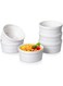 Delling Ramekins 4 Oz Oven Safe/Dessert/Ice cream/Dipping Soy Sauce/Snacks Bowls, Small Ceramic Creme Brulee Dishes for Baking, Souffle, Pudding, White Set of 6