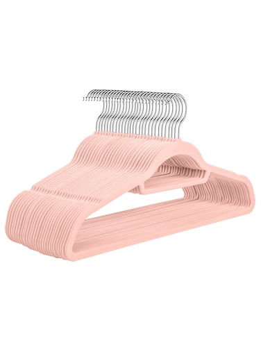 30-Pack Velvet Kids Hangers 30cm Childrens Hangers for Closet Non Slip Clothes Racks Small Hangers for Kids Clothes Pink
