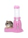 Wontee 3 in 1 Hamster Hanging Water Bottle Pet Auto Dispenser with Base for Dwarf Hamster Mouse Rat Hedgehog (125ML, Pink)