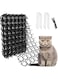 Oceanpax 12 Pack 8.5 X 6.5 Inch Square Cat Scat Mats for Cats with Spikes, Prickle Strips from Digging Cat Deterrent Outdoor Include 6 Staples and 6 Zip Ties