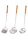 FJNATINH Wok spatula and ladle,Skimmer Ladle Tool Set, 17inches spatula for wok, 304 Stainless Steel wok spatula