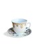 Elegance Ceramic Coffee Cup &amp; Saucer Set - 6 Pieces, Classic Design with Golden Patterns, 80 ml Capacity, Premium Porcelain for Arabic Tea &amp; Cawa