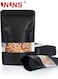 50Pcs Reusable Stand Up Bags,Kraft Paper Bags With Window,Zip Lock Food Storage Bags For Packaging Products,Sealable,15x22cm