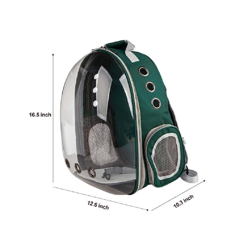 Petbroo Pet Backpack Bag - Transparent Green 42x34x25cm