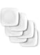 Delling Dessert Plates - 6.5in Ceramic Small Appetizer/Salad Plate -Square Serving plates - White Kitchen Dinnerware Dishes Set for Snacks, Appetizer, Side Dishes- Serving Platter Set,Set of 6