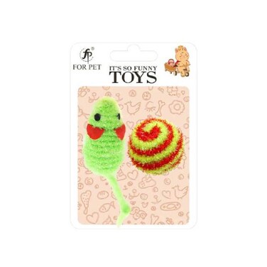 Glitter Cat Mouse Toy with Ball (Mixed Colors)