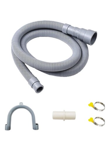 Washing Machine Drain Hose, Universal Dishwasher Drain Hose Extension Kits, 2M Flexible Washer Drain Hose,Portable Discharge Washer Hoses with Extension Adapter, 1 U-Bend Holder 2 Hose Clamps