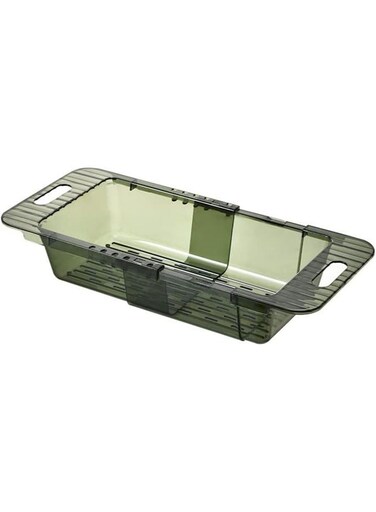 Acrylic Kitchen Sink Drain Rack Expandable and Adjustable Storage Organizer for Fruits Vegetables Tray Drain Basket
