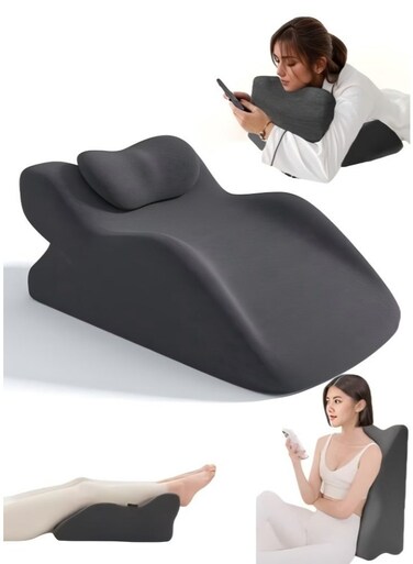 Wedge Pillow for Sleeping, Leg Positioner Pillows for Bed Sitting Up, Back Support Reading Pillow, Adult Memory Foam Pillow for Acid RefluxGerd, Snoring, Post Surgery, Leg Back Pain Relief, Soft Memory Foam Top &amp; Washable Cover