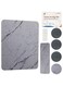 Stone Dish Drying Mat for Kitchen Counter, Super Absorbent Premium Diatomaceous Earth Mat with Non-Slip Mat, Kitchen Draining Mat, Marble Stone for Pets - Perfect for Kitchen Countertops (Grey Color)