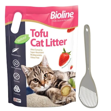 Bioline Tofu Cat Litter 7L Strawberry + Moderna Cat Scoop &ndash; Combo Offer