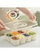 Jentyata Snack Box Divided Serving Tray with Lid and Handle Food Storage Containers, 5 Compartment Organiser for Snack,Vegetables, Fruits, Grains, Herbs and Spices