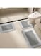 LBOYLOVE Bathroom Mat Set 2 PCS, 50 * 80cm+40 * 60cm+50 * 60cm Toilet Mat Absorbent Quick Drying Mat Silicone Anti Slip Bath Mat Rug Set Floor Door Rubber Kitchen Shower Sink, Light Gray (3 PCS)