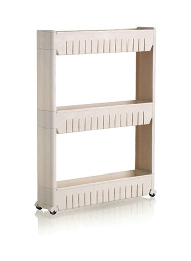 Rolling Storage Rack Beige 56x13.50x25cm