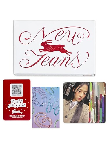 NewJeans - 1st Single [OMG] (Weverse Albums Ver.) Out Box + Lyrics + Photocards + QR Card + 3 Extra Photocards