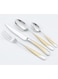 12 Piece Creative Star Diamond Stainless Steel Cutlery Set with Gold Accents Gift Box Steak Knives Forks Spoons