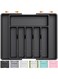 Drawer Organizer, Expandable Utensil Tray for Kitchen, BPA Free Flatware and Cutlery Holder, Adjustable Plastic Storage for Spoons Forks Knives, Large, Black
