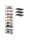 NB NBEST STORAGE IDEALIST Shoe Rack, 9 Tiers Tall Shoe Rack for Entryway 18 Pairs Shoes and Boots Shelf, Stackable and Narrow Vertical Shoe Organizer for Closet, (Black, 43.3CM x 31CMx186CM)