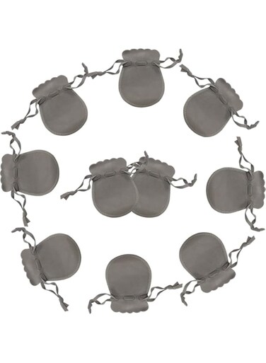 20Pcs Mini Small Velvet Drawstring Pouches Gift Bags, Luxury Small Jewelry Gift Pouch Packaging for Necklace, Rings, Earrings, Leather Flip Headphone Bag, Microfiber Bundle Mouth Velvet Bag (Gray)