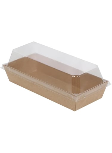 JENERY 50 PCS Paper Sandwich Boxes With Clear Secure Lids, Disposable Food Containers Bakery Boxes, Candy Chocolate Dessert Bread Cake Egg Tart Food Packaging Boxes (Brown), GZXW0693