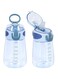 YOBOKO BPA Free Sports Water Bottle with Straw 14oz Bottle with Handle Wide Mouth 400ml Leak-Proof Straw Bottles for Boys,Girls,Adults (Blue)