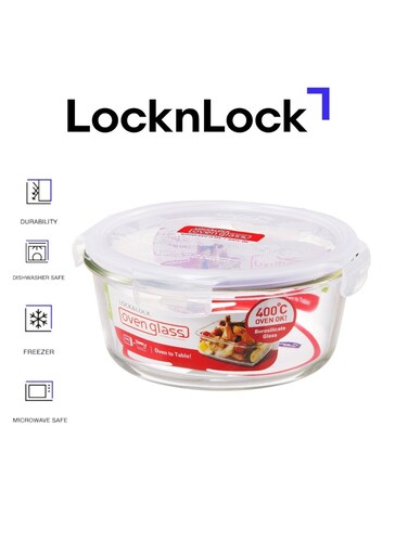 &amp; LOCK LocknLock 950ml Oven Glass Round Container &acirc;&euro;&ldquo; Durable, Microwave Safe Food Storage Solution