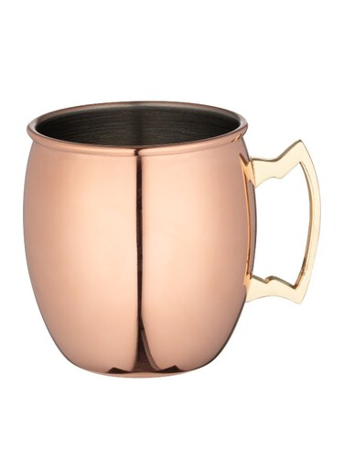 Bar Lux 16-Ounce Moscow Mule Mug, 1 Handcrafted Cocktail Mug - With Ergonomic Handle, Food Grade, Copper-Plated Stainless Steel Mug For Drinks, For Cold Drink, Wine Or Cocktails