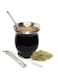 Khazna Yerba Mate Cup, Yerba Mate Gourd Set, Traditional Mate Cup, Double Walled Stainless Steel Mate Tea Cup, with Stainless Steel Straw Filter, Cleaning Brush, Mate Cup for Coffe, Mate Tea, Drinks