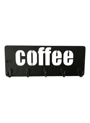 Metal Coffee Mug Holder Black 26.00x3.00x11.50cm