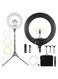18" Ring Light with Tripod Stand &amp; Dual Phone Holder &ndash; RL-18 White LED Ring Lamp for Live Streaming,