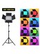 800 LED Pro RGB Studio Light Kit &ndash; Rechargeable + Plug-in, Adjustable Bi-Color &amp; RGB Effects for Pho