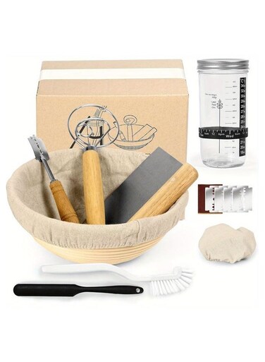 1pc Round Bread Banneton Proofing Basket&iuml;&frac14;&OElig;Sourdough Proofing Basket kit for Artisanal Baking &acirc;&euro;&ldquo; Bread Making Tools For Professional &amp; Home Bakers
