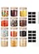 KUAIJI 12Pack 8.45oz(250ML)Glass Jars Bamboo Airtight Lids and Labels, Food Cereal Storage Large Spice Containers for Home Kitchen Tea Coffee Flour Herbs Grains