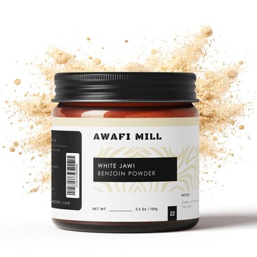AWAFI MILL White Jawi Powder 100g   Jawi Abyad Benzoin Incense
