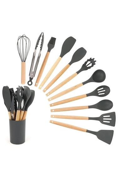 12 Piece Silicone Kitchen Spoon Set