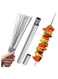 50pcs Durable Stainless Steel BBQ Skewers with 1 Tube Storage, Reusable and Easy to Clean for Outdoor and Indoor Grilling Parties