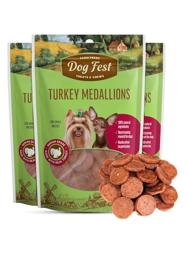 Dog Fest FARM FRESH TURKEY MEDALLIONS FOR SMALL BREEDS