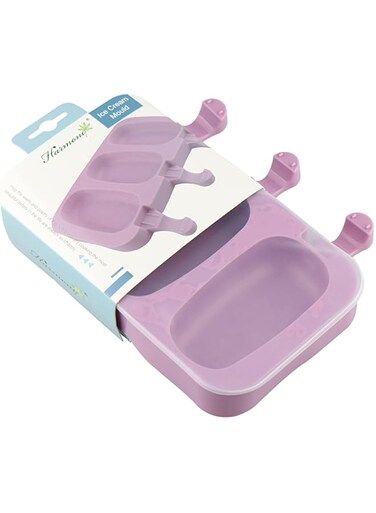Harmony Silicone Ice Cream Mould With Lid ,Violet,3 Moulds in Single pcs,BC2632Z